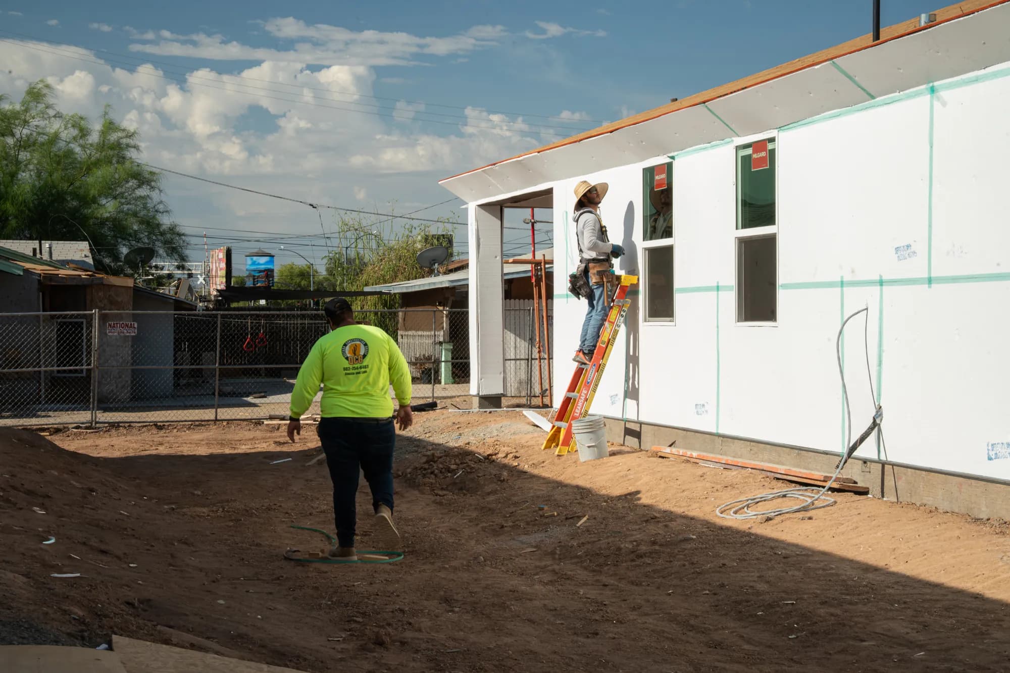 A Quezada Construction Group crew member on a Phoenix jobsite
