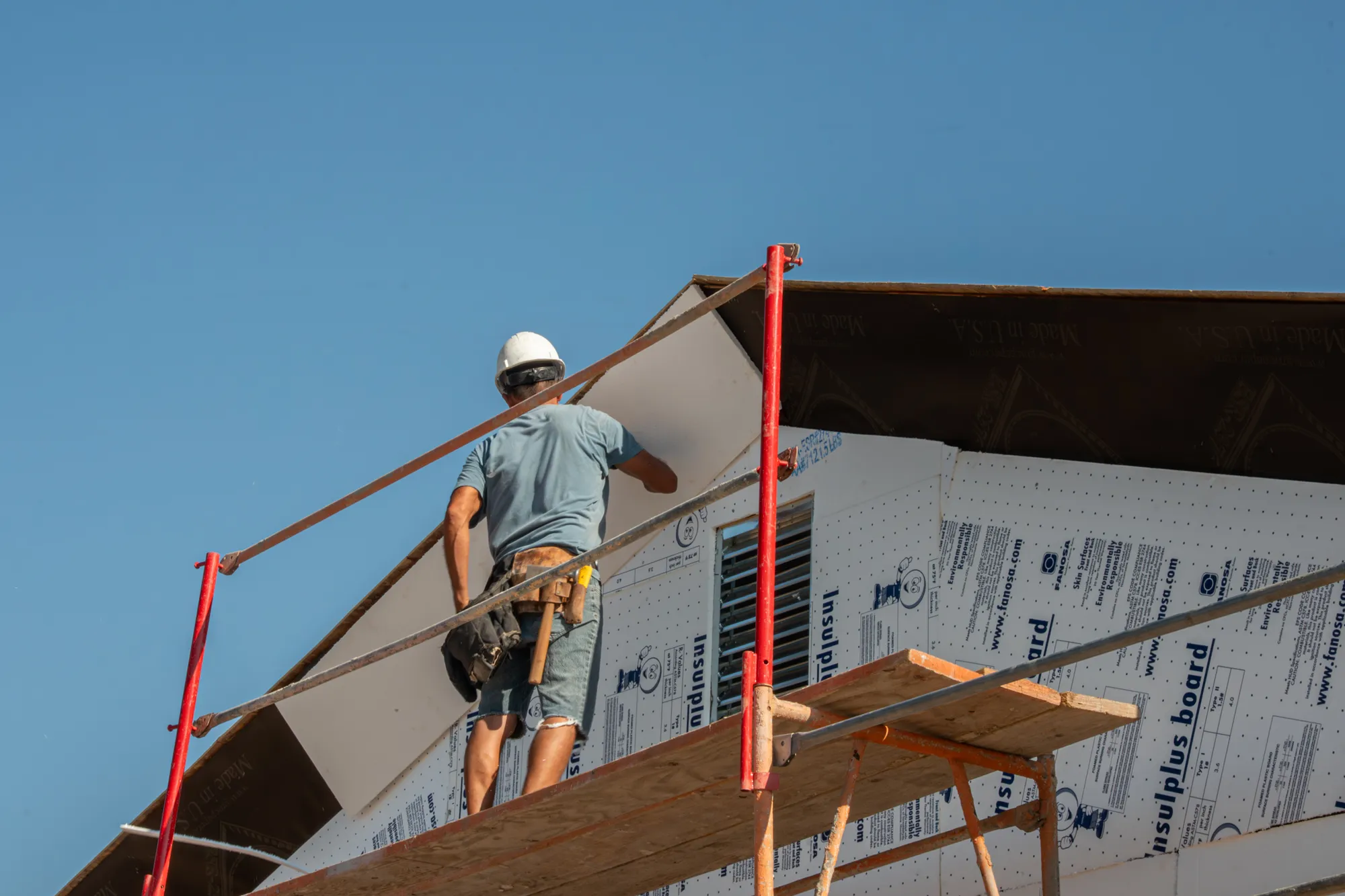 Insulation board going up